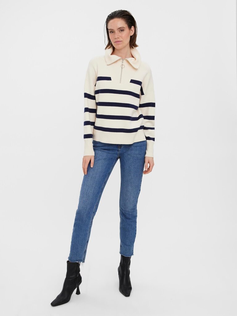 Naiste pullover Vero Moda 10269246*02, naturaalvalge/tumesinine 5715306702712 цена и информация | Naiste kampsunid | kaup24.ee