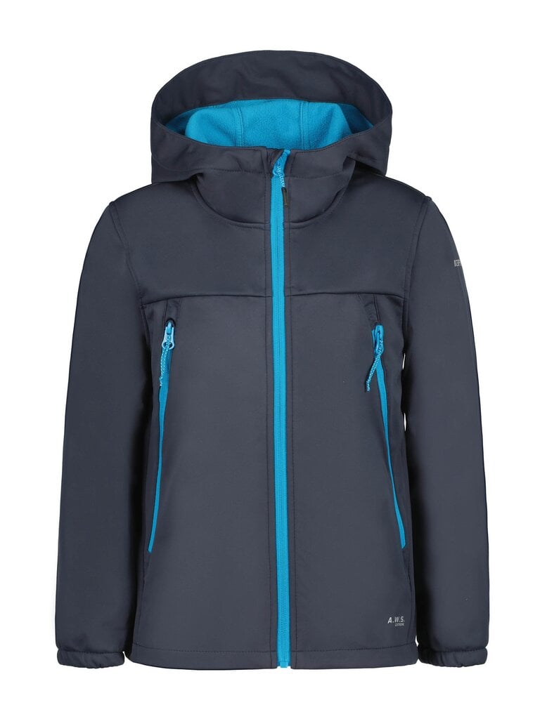 Laste softshell jope Icepeak Kline 51897-9*395, hall/türkiis 6438513936860 hind ja info | Poiste joped | kaup24.ee