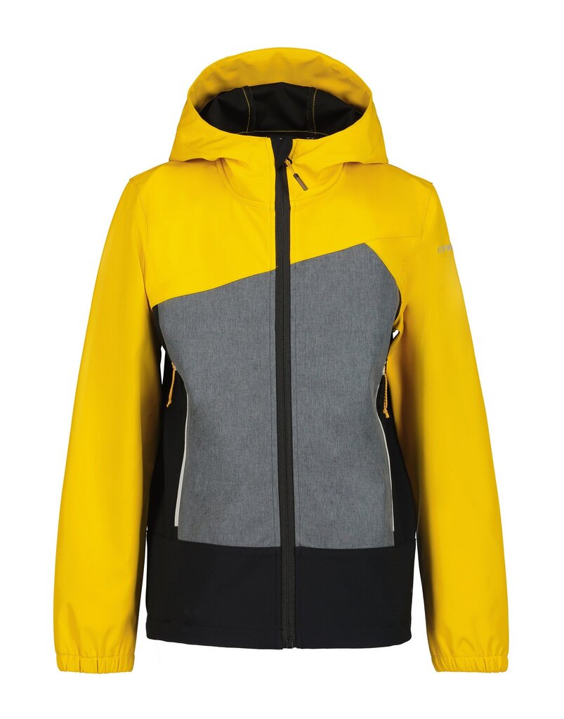 Laste softshell-jope Icepeak Kenmore 51913-2*438, kollane/hall 6438522639622 цена и информация | Poiste joped | kaup24.ee