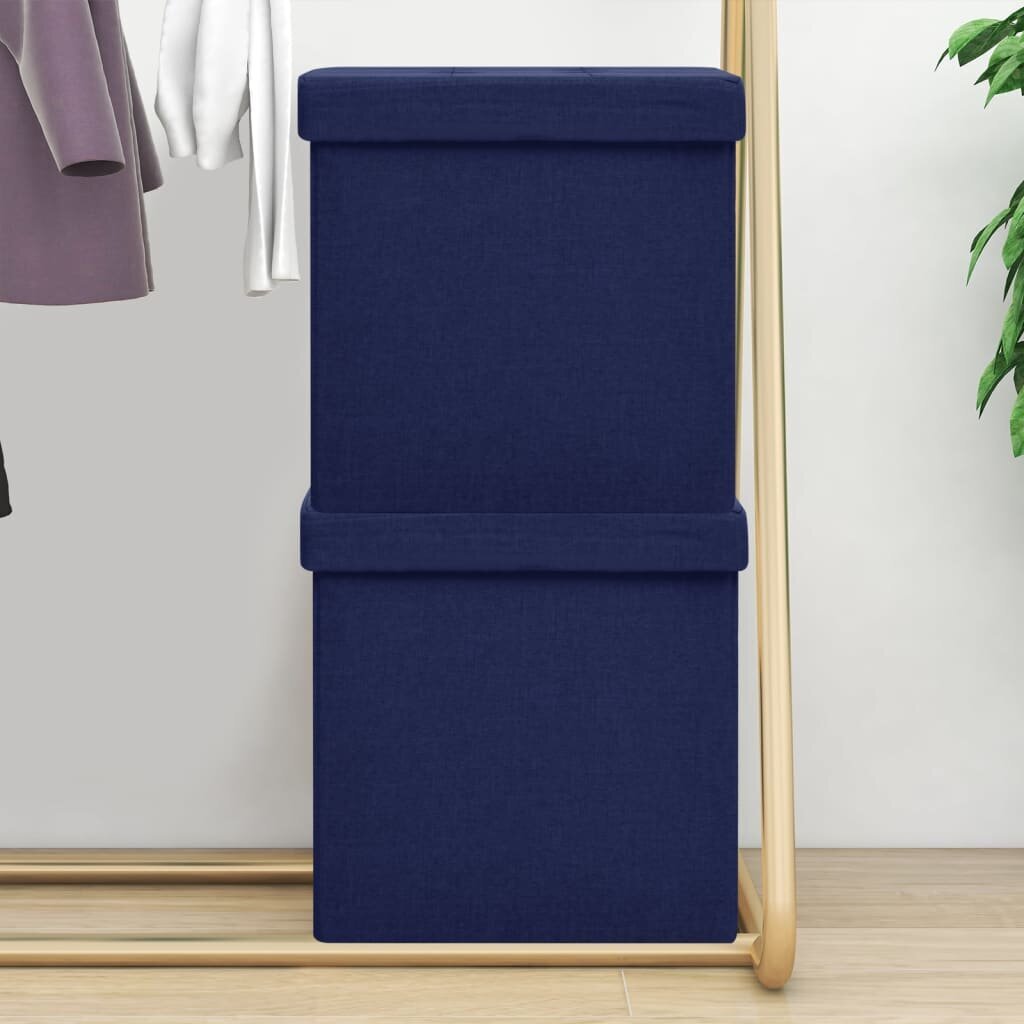 vidaXL kokkupandavad tumbad 2 tk, sinine, kunstlina hind ja info | Söögilaua toolid, köögitoolid | kaup24.ee