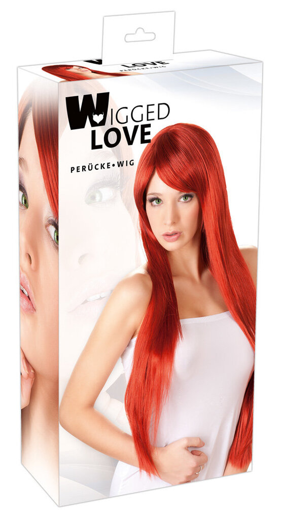 Naiste parukas Wigged Love, punane hind ja info | Karnevali kostüümid | kaup24.ee