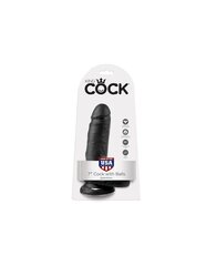 Фаллоимитатор KING COCK 7" COCK BLACK WITH BALLS, 17.8 см цена и информация | Фаллоимитаторы | kaup24.ee