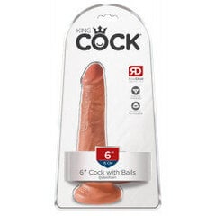 "King Cock" 6" dildo ja munandid, pruunikas hind ja info | Dildod | kaup24.ee