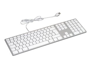 Клавиатура алюминиевая MAC MATIAS HUB 2XUSB SILVER цена и информация | Клавиатуры | kaup24.ee