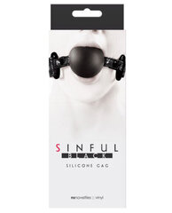 SINFUL SOFT SILICONE GAG BLACK цена и информация | БДСМ и фетиш | kaup24.ee