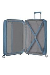 Средний чемодан American Tourister Soundbox Stone Blue Spinner, 67 см цена и информация | Чемоданы, дорожные сумки | kaup24.ee