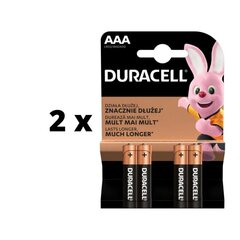 Patareid Duracell AAA, LR03, 4 tk x 2 pakk. pakett hind ja info | Patareid | kaup24.ee