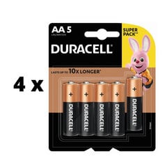 Patareid Duracell AA, 5 tk. x 4 tk. pakett hind ja info | Patareid | kaup24.ee