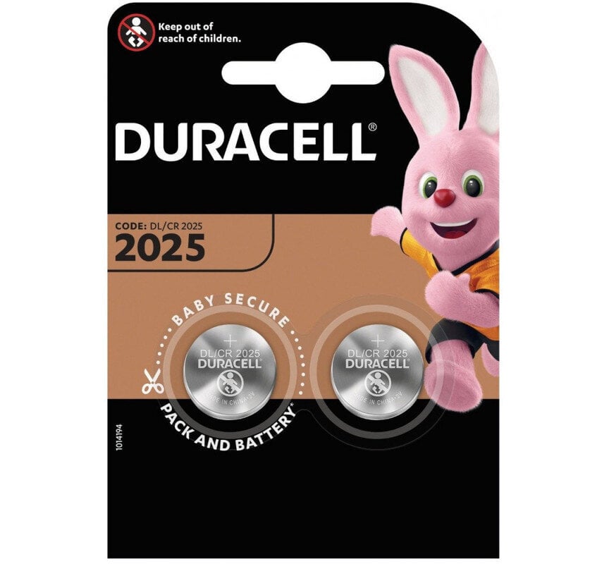 Patareid Duracell 2025, 2 tk. x 1 pakk pakett hind ja info | Patareid | kaup24.ee