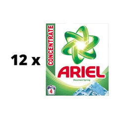 Pesupulber Ariel Mountain Spring, 4 pesu / 300 g x 12 tk. pakett цена и информация | Средства для стирки | kaup24.ee