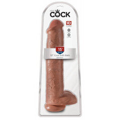 "King Cock" 15" dildo ja munandid, pruunikas hind ja info | Dildod | kaup24.ee