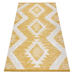 Vaip MOROC Teemandid 22312 Ökoloogiline, Eco sisal, tupsud - kahekihiline vill kollane / kreem, taaskasutatud puuvill цена и информация | Ковры | kaup24.ee