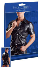 Рубашка мужская кожаная S, черная цена и информация | Сексуальное женское белье | kaup24.ee