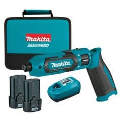 Makita TD022DSE power wrench 1/4" 2450 RPM 25 N⋅m Black, Blue 7.2 V hind ja info | Akutrellid, kruvikeerajad | kaup24.ee