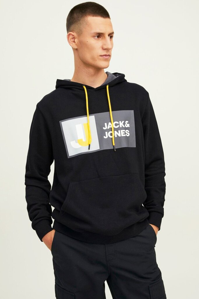 Meeste spordidžemper Jack & Jones 12216327BLACK-L hind ja info | Meeste pusad | kaup24.ee