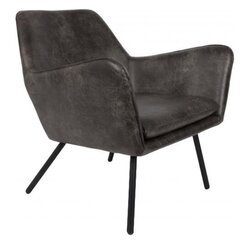 Стул bon 80 x 76 x 78 см кожа/сталь тёмно-серый - цена и информация | Кресла в гостиную | kaup24.ee