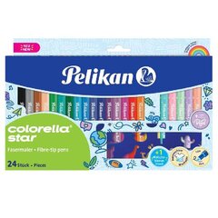 Viltpliiats Pelikan Colorella Star, 24 värvi (sh 6 pastelset) hind ja info | Kunstitarbed, voolimise tarvikud | kaup24.ee