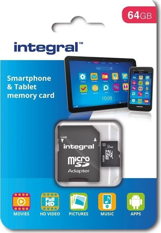 Integral INMSDX64G10-90SPTAB memory card 64 GB MicroSDXC UHS-I Class 10 hind ja info | Mobiiltelefonide mälukaardid | kaup24.ee