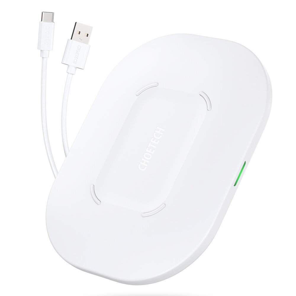 Choetech T550-F 15W wireless fast charger 15W, white + Q5003 Euro gauge white + AC cable 1m white цена и информация | Mobiiltelefonide laadijad | kaup24.ee