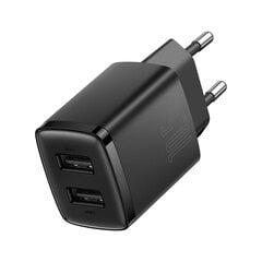 Laadija Baseus Compact Charger 2U 10.5W 2xUSB must CCXJ010201 hind ja info | Mobiiltelefonide laadijad | kaup24.ee