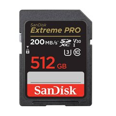 SANDISK EXTREME PRO SDXC 512GB 200/140 MB/s UHS-I U3 memory card (SDSDXXD-512G-GN4IN) цена и информация | Карты памяти | kaup24.ee