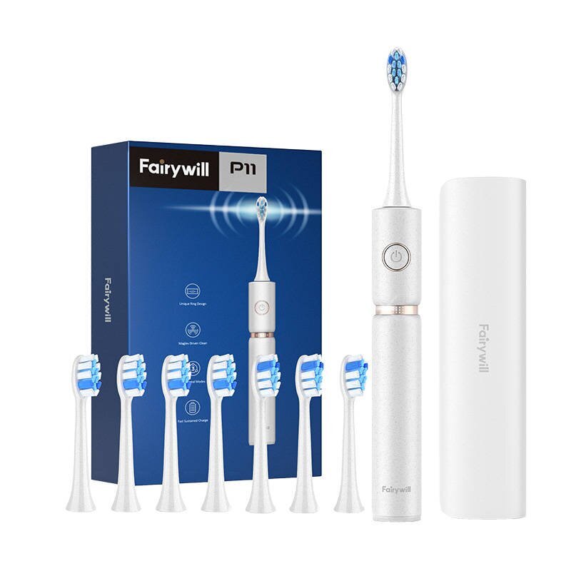 FairyWill Sonic toothbrush with head set and case FW-P11 (white) цена и информация | Elektrilised hambaharjad | kaup24.ee