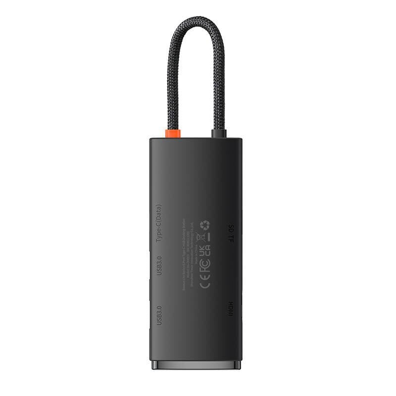 Baseus Lite Series Hub 6w1 USB-C to 2x USB 3.0 + USB-C + HDMI + SD/TF (black) цена и информация | USB jagajad, adapterid | kaup24.ee