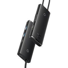 Концентратор серии Baseus Lite 6в1 USB-C на 2x USB 3.0 + USB-C + HDMI + SD/TF (черный) цена и информация | Адаптеры и USB-hub | kaup24.ee