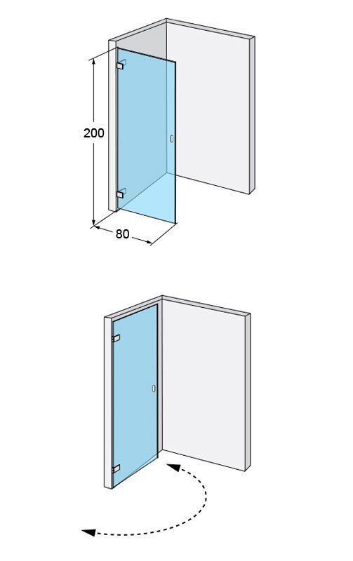 Dušiuks IDO Design 80, vasakpoolne цена и информация | Dušikabiinide uksed ja seinad | kaup24.ee