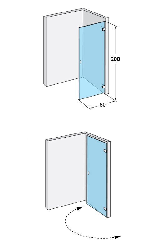 Dušiuks IDO Design 80, parempoolne hind ja info | Dušikabiinide uksed ja seinad | kaup24.ee