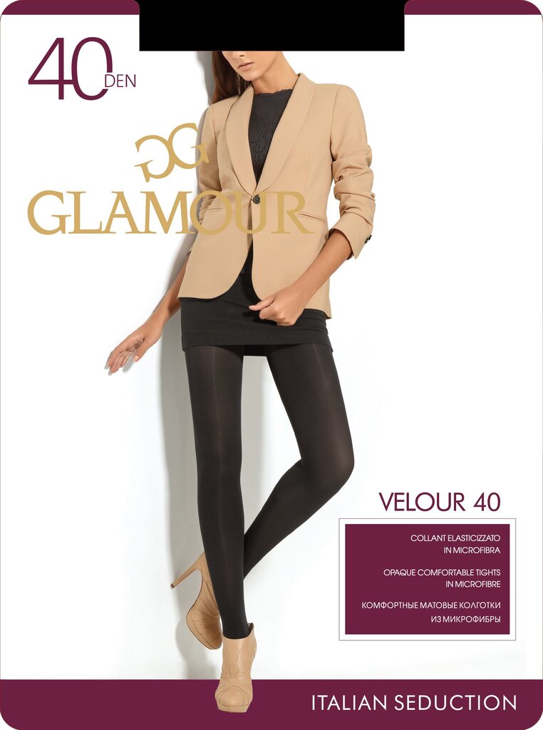 Naiste sukkpüksid Gkamour Velour 40 Den, must hind ja info | Sukkpüksid | kaup24.ee