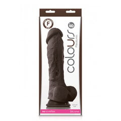 Dildo Colors nauding 8", tumepruun hind ja info | Dildod | kaup24.ee