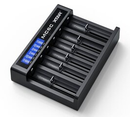 Battery charger for cylindrical Li-ion batteries 18650 Xtar MC6C цена и информация | Зарядные устройства для элементов питания | kaup24.ee