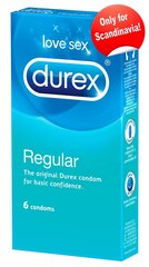 Durex Regular, 6 презервативов цена и информация | Презервативы | kaup24.ee