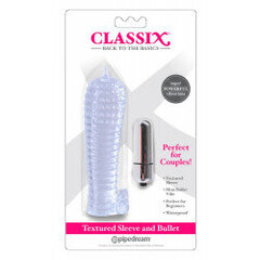 Pipedream Classix Textured Penis Sleeve & Bullet Vibe Clear цена и информация | Вибраторы | kaup24.ee