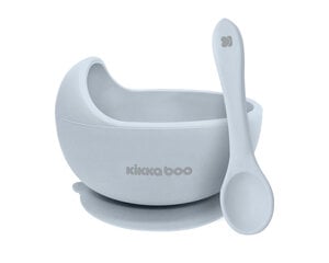 Силиконовая банка с ложкой Kikkaboo Yummy Blue цена и информация | Детская посуда, контейнеры для молока и еды | kaup24.ee