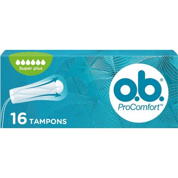 Tampoonid O.B. Pro Comfort Super Plus, 16 tk hind ja info | Tampoonid, hügieenisidemed, menstruaalanumad | kaup24.ee