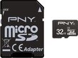 PNY SDU32GPER50-EF, micro SDHC 32GB (+ SD adapter) hind ja info | Mobiiltelefonide mälukaardid | kaup24.ee