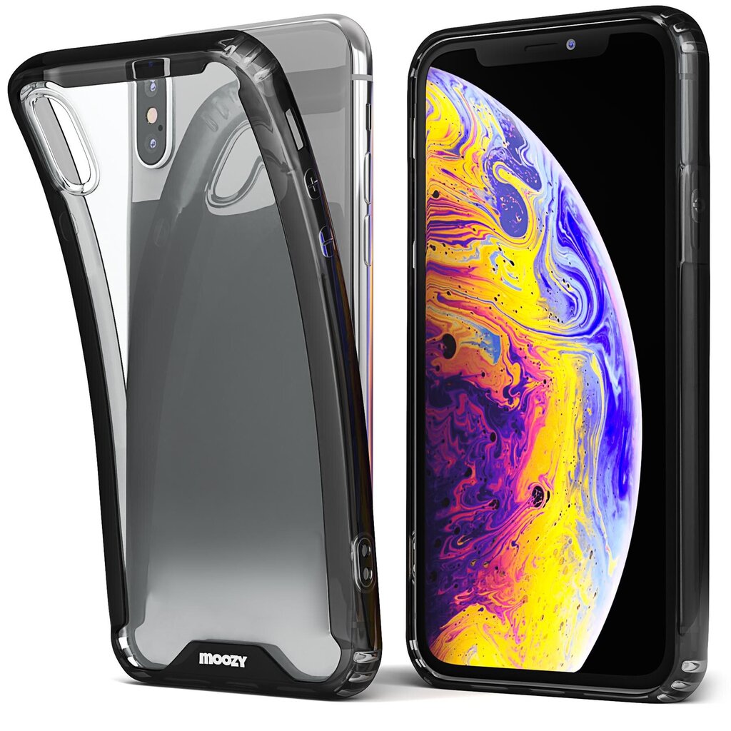 Противоударный чехол Moozy Xframe для iPhone X, iPhone XS – Двухцветный  прозрачный гибридный чехол с черным амортизирующим ободком из ТПУ цена |  kaup24.ee