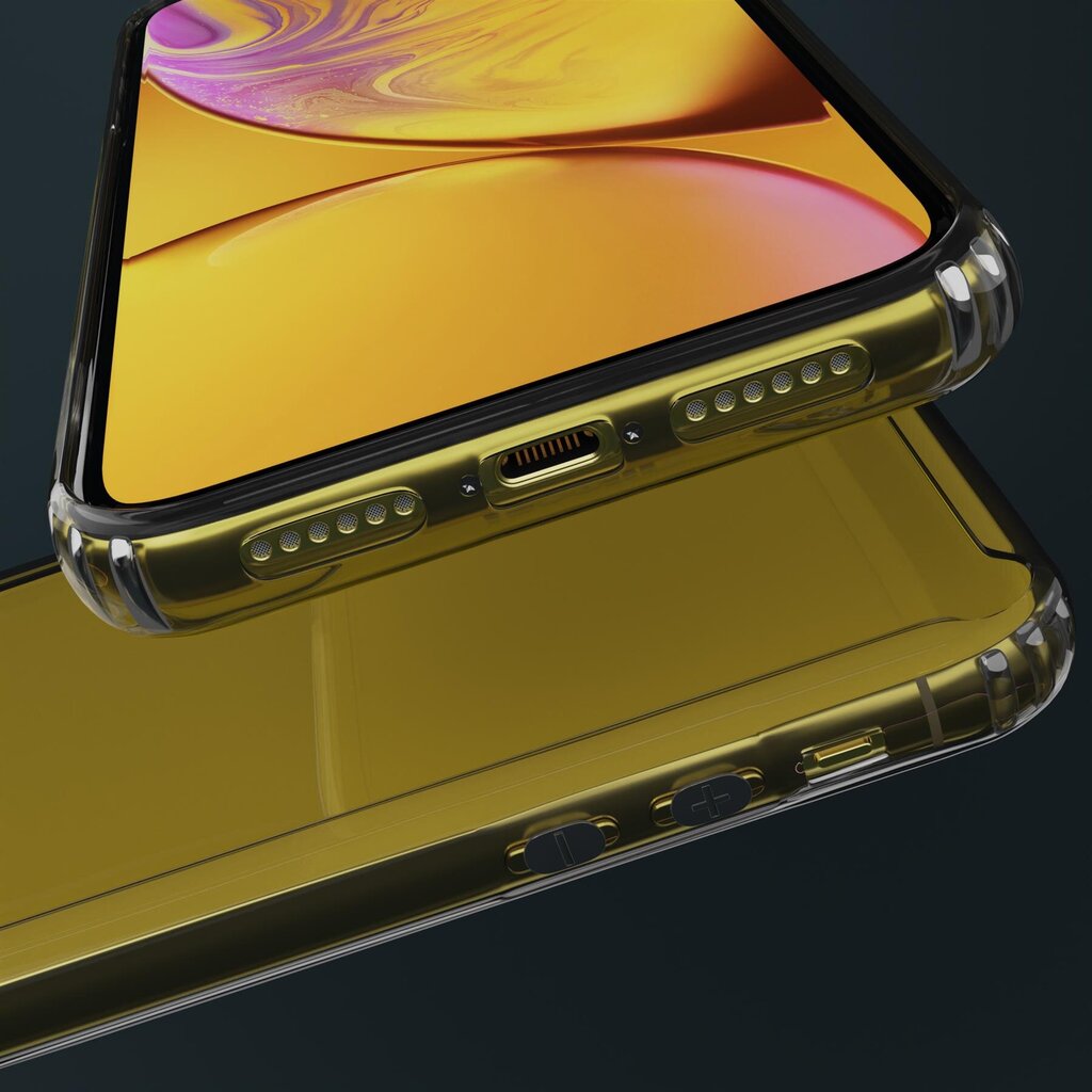 Moozy Xframe Löögikindel Ümbris iPhone XR - Läbipaistev Hübriidümbris koos Selge Lööke Summutava TPU Raamiga hind ja info | Telefoni kaaned, ümbrised | kaup24.ee