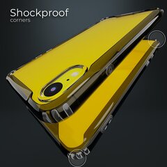 Противоударный чехол Moozy Xframe для iPhone XR – Двухцветный прозрачный гибридный чехол с черным амортизирующим ободком из ТПУ цена и информация | Чехлы для телефонов | kaup24.ee