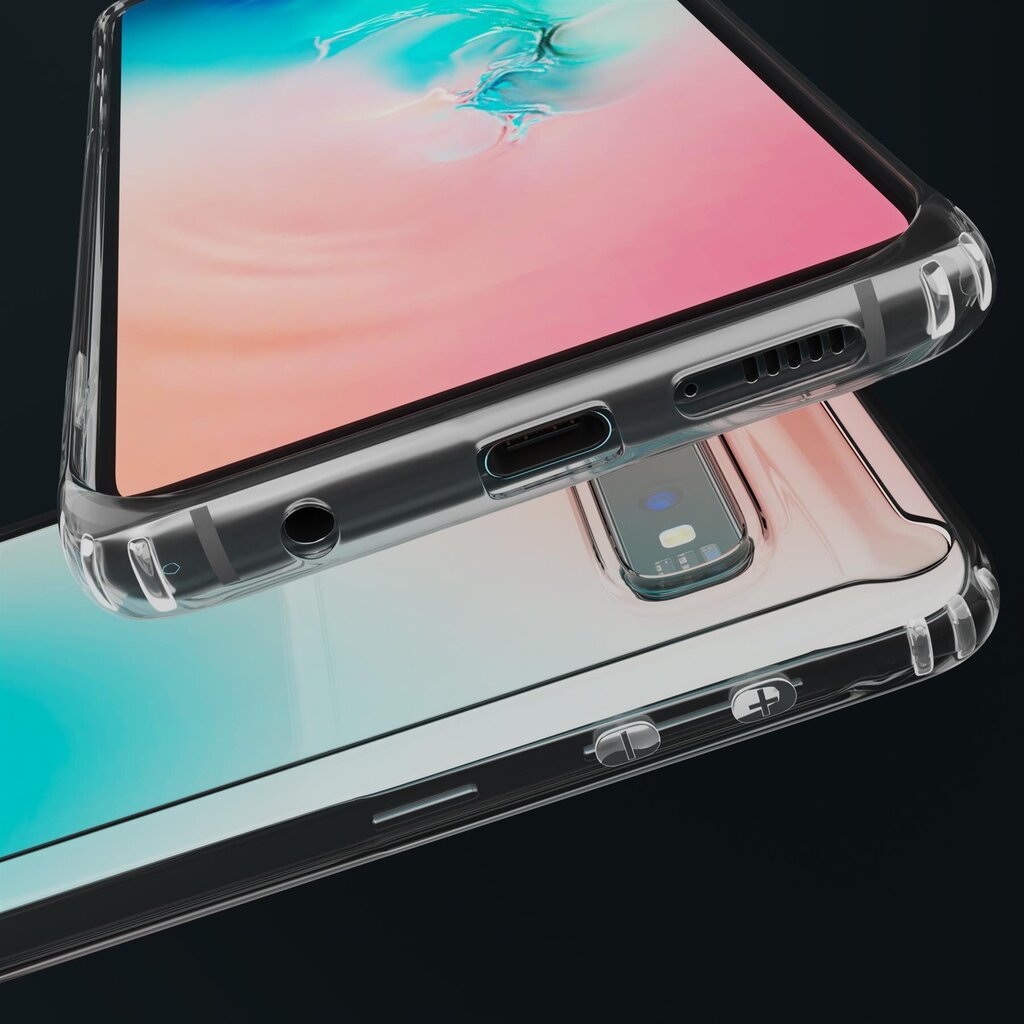 Moozy Xframe Löögikindel Ümbris Samsung Galaxy S10 - Läbipaistev Hübriidümbris koos Selge Lööke Summutava TPU Raamiga hind ja info | Telefoni kaaned, ümbrised | kaup24.ee