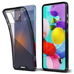 Противоударный чехол Moozy Xframe для Samsung Galaxy A51 – Двухцветный прозрачный гибридный чехол с черным амортизирующим ободком из ТПУ цена и информация | Чехлы для телефонов | kaup24.ee