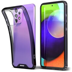 Moozy Xframe Löögikindel Ümbris Samsung Galaxy A52s 5G, Samsung Galaxy A52, Samsung Galaxy A52 5G - Kahevärviline Läbipaistev Hübriidümbris koos Musta Lööke Summutava TPU Raamiga цена и информация | Чехлы для телефонов | kaup24.ee