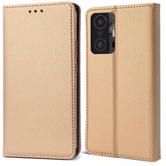 Перекидной чехол Moozy для Xiaomi 11T, Xiaomi 11T Pro - Золотой магнитный откидной футляр с держателем для карт и подставкой цена и информация | Чехлы для телефонов | kaup24.ee