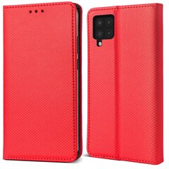 Moozy Klapiga Ümbris Samsung Galaxy A22, Punane - Magnetilise Klapiga Ümbris Koos Kaardi- ja Telefonihoidjaga hind ja info | Telefoni kaaned, ümbrised | kaup24.ee