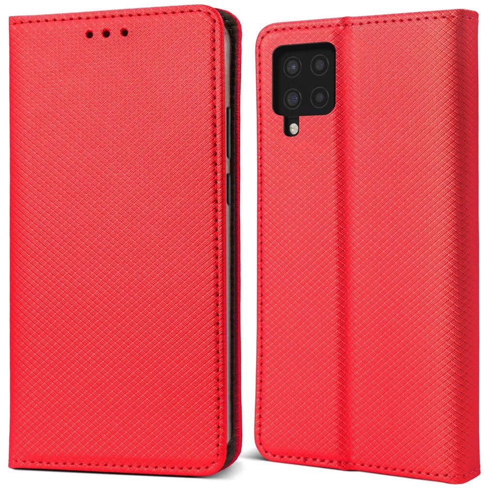 Moozy Klapiga Ümbris Samsung Galaxy A22, Punane - Magnetilise Klapiga Ümbris Koos Kaardi- ja Telefonihoidjaga цена и информация | Telefoni kaaned, ümbrised | kaup24.ee