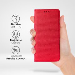 Перекидной чехол Moozy для Samsung Galaxy A22 - Красный магнитный откидной футляр с держателем для карт и подставкой kaina ir informacija | Чехлы для телефонов | kaup24.ee
