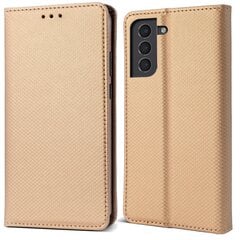 Moozy Klapiga Ümbris Samsung Galaxy S22 5G, Kuldne - Magnetilise Klapiga Ümbris Koos Kaardi- ja Telefonihoidjaga цена и информация | Чехлы для телефонов | kaup24.ee