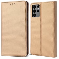 Перекидной чехол Moozy для Samsung Galaxy S22 Ultra 5G - Золотой магнитный откидной футляр с держателем для карт и подставкой цена и информация | Чехлы для телефонов | kaup24.ee